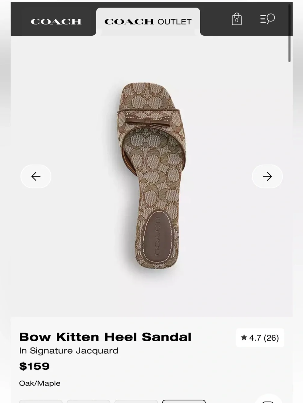 Bow Kitten Heel Sandal In Signature Jacquard